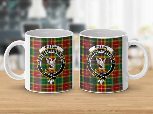 Clan Gibson Scottish Tartan Crest Mug - Living Stone Gifts