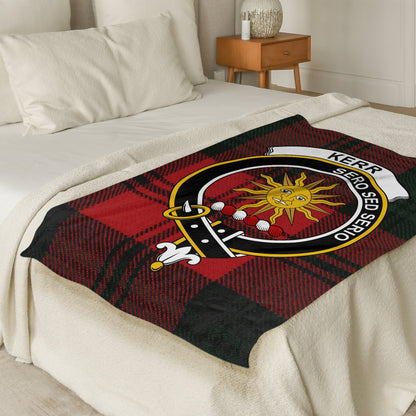 Scottish Clan Kerr Crest Tartan Blanket - Living Stone Gifts