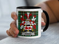 Parker Irish family crest black accent mug on Irish National Tartan