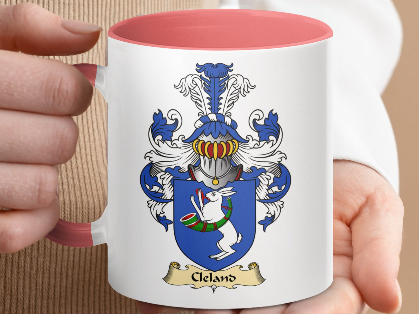 Clan Cleland Scottish Coat of Arms Accent Mug - Living Stone Gifts