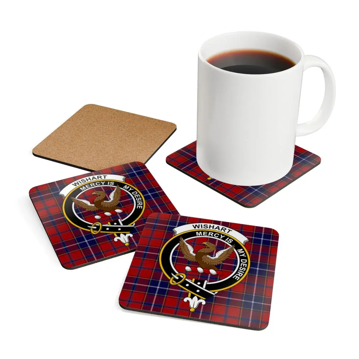 Wishart Clan Tartan Plaid Drink Coasters product type