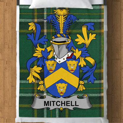 Mitchell Surname Irish Tartan Throw Blanket - Living Stone Gifts