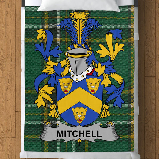 Mitchell Surname Irish Tartan Throw Blanket - Living Stone Gifts