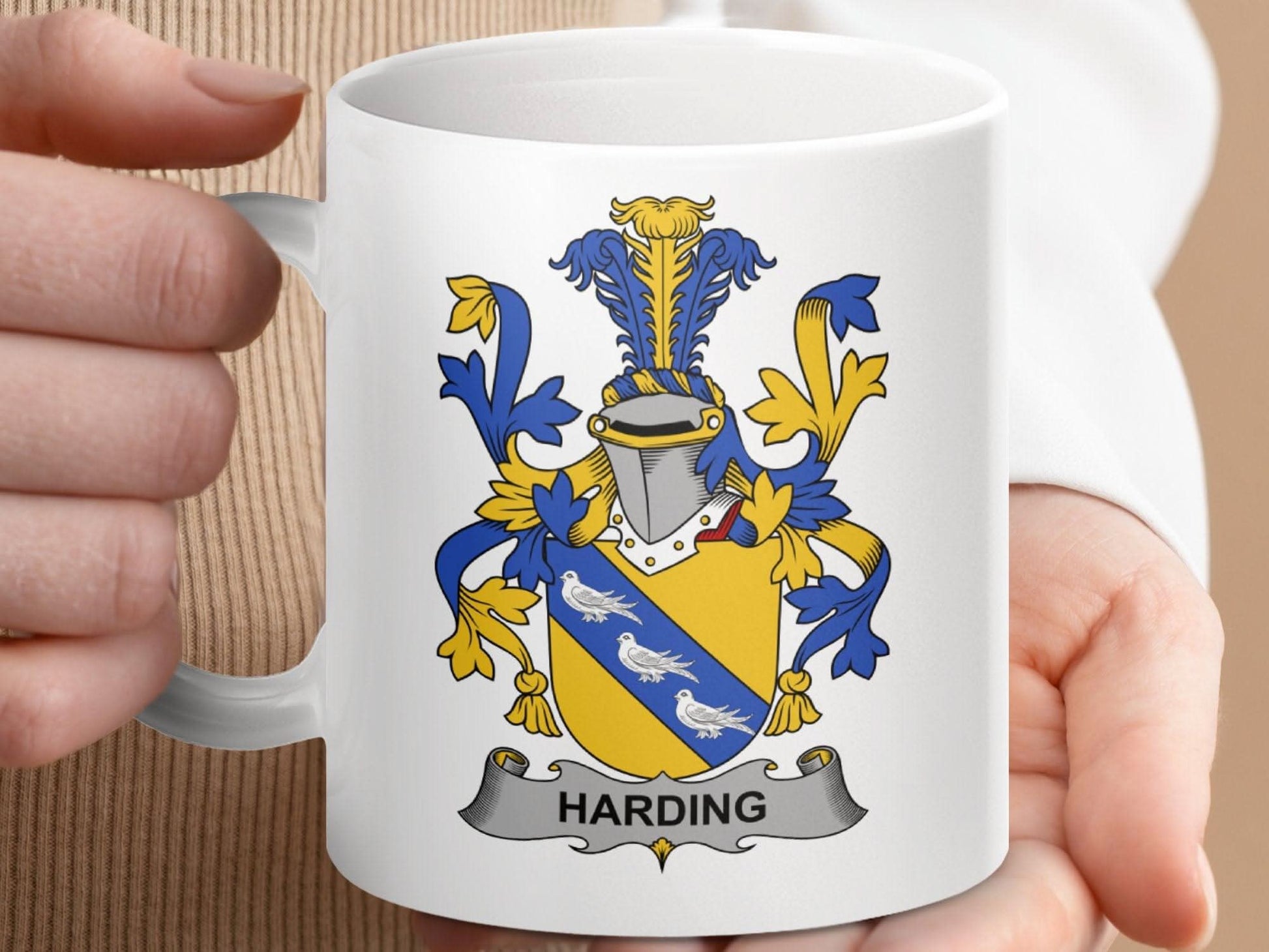 Harding Family Crest Irish Surname Pride Heraldry mug - Celtic Ancestry Gifts