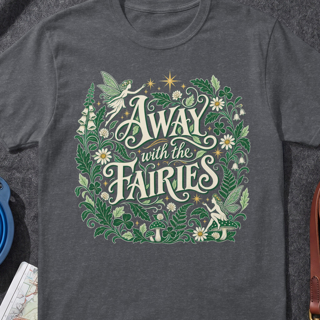 Away With The Fairies Irish graphic T-shirt in Dark Heather Grey
