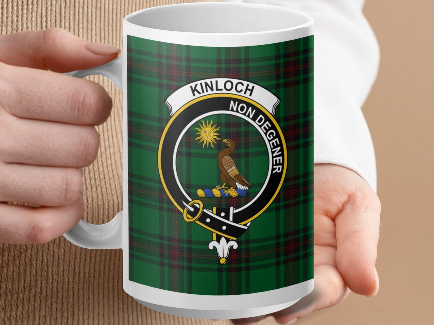 Scottish Kinloch Clan Crest Tartan Gift Mug - Living Stone Gifts