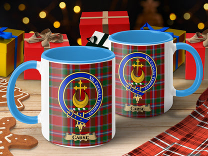 Clan Carse Scottish Tartan Crest Emblem Mug - Living Stone Gifts