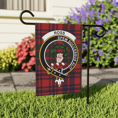 Ross Clan Scottish Tartan Crest Garden Flag