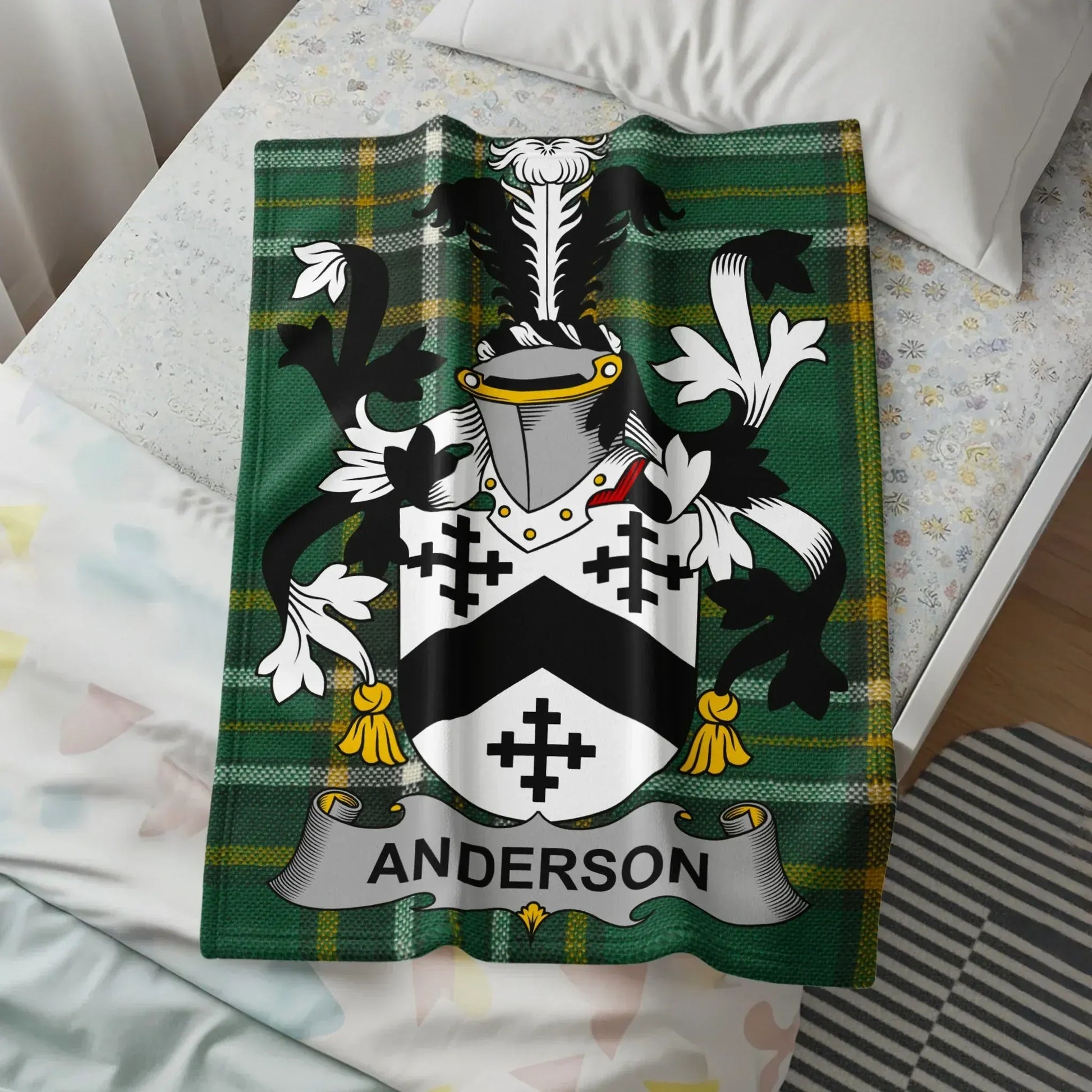 Anderson Family Crest Plaid Blanket Throw product