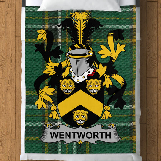 Wentworth Surname Irish Tartan Throw Blanket - Living Stone Gifts