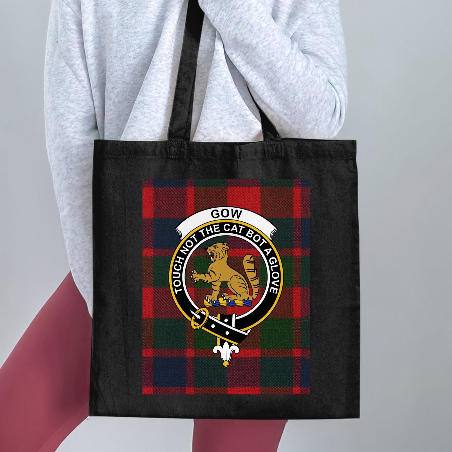 Gow Clan Scottish Tartan Crest Tote Bag - Living Stone Gifts