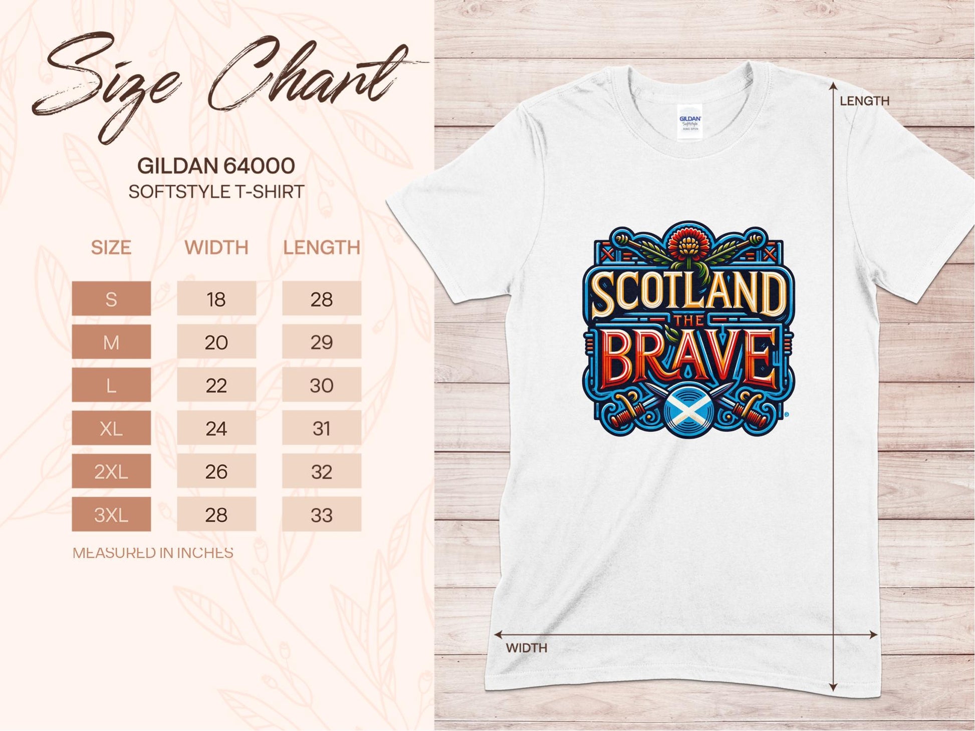 Scotland The Brave Bold Colorful Design T-Shirt - Living Stone Gifts