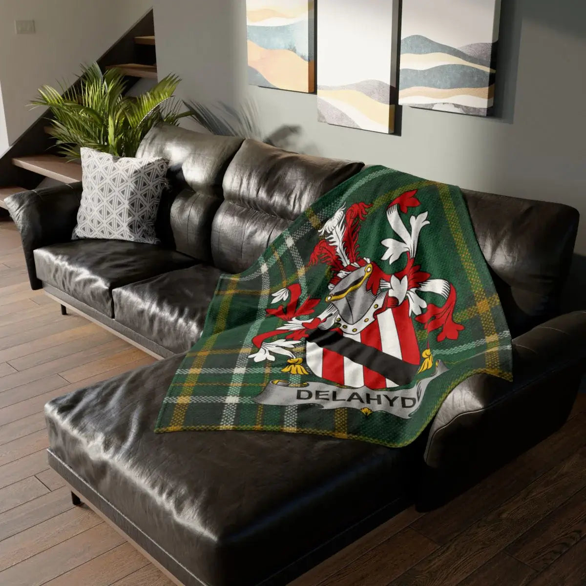Delahyd Premium Family Crest Throw Blanket product