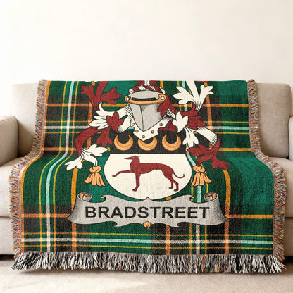 BRADSTREET Crest Green Plaid Throw Blanket product type