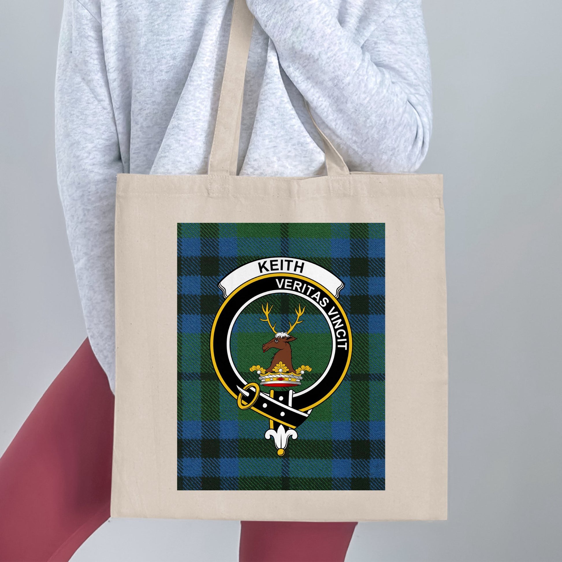 Clan Keith Scottish Crest Tartan Tote Bag - Living Stone Gifts