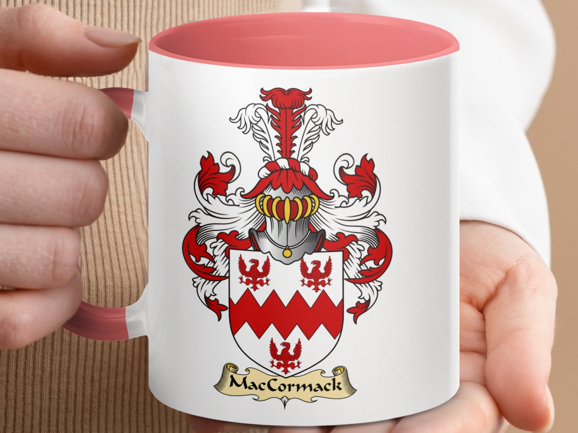 MacCormack Family Coat of Arms Emblem Accent Mug - Living Stone Gifts