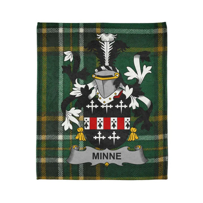 Minne Crest Emblem on Green and Yellow Plaid Blanket product