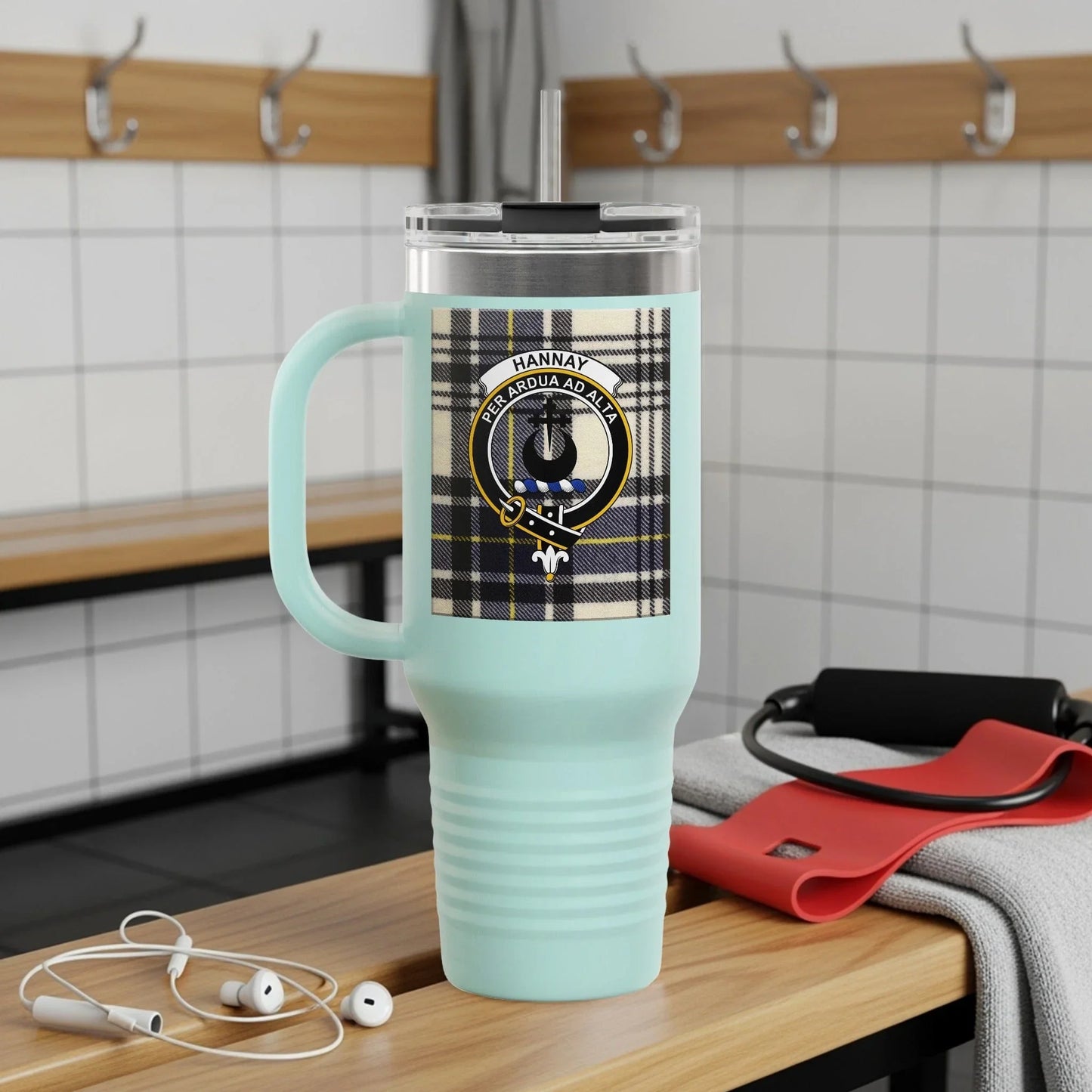 Sporty Plaid Patterned Tumbler for Active Lifestyle Product