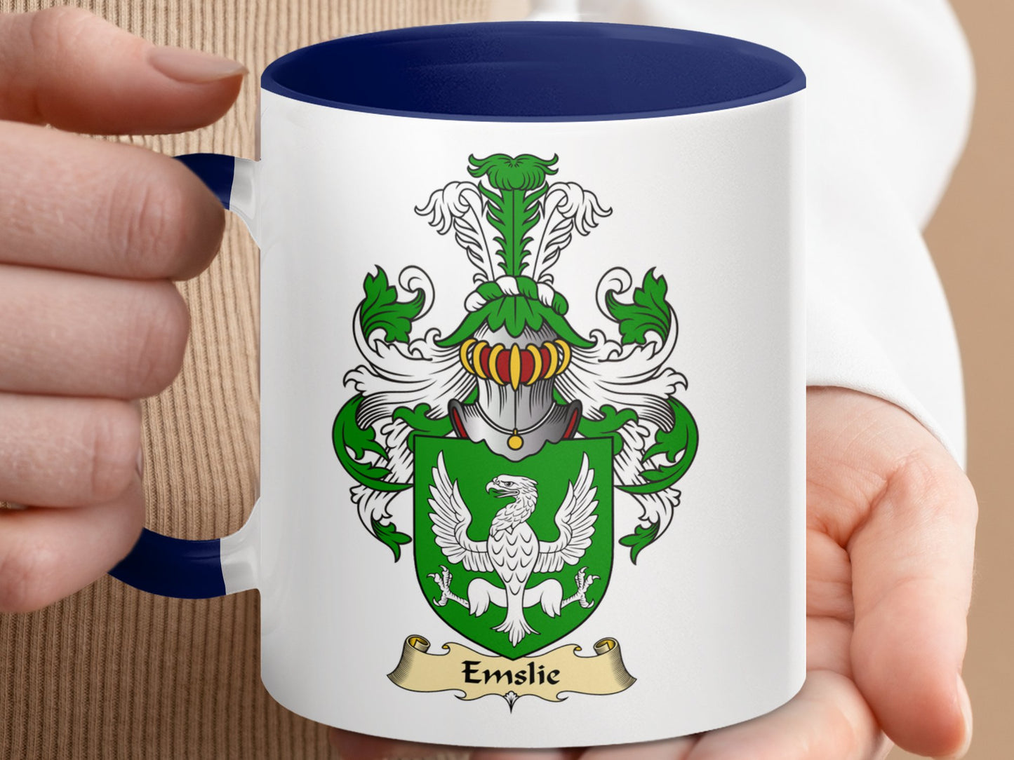 Clan Emslie Scottish Coat of Arms Accent Coffee Mug - Living Stone Gifts