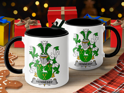 Hennessy Surname Irish Coat of Arms Mug - Living Stone Gifts