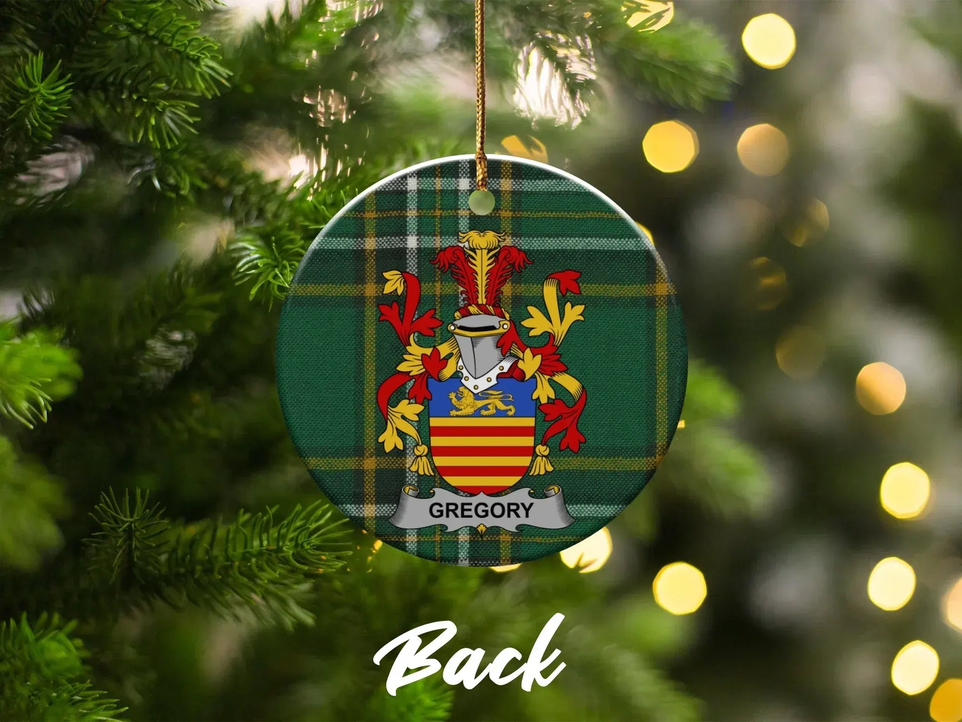 Gregory Family Crest Christmas Tree Ornament product