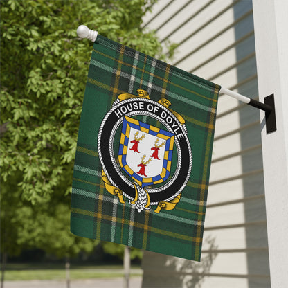 Green Plaid House of Doyle Crest Outdoor Flag