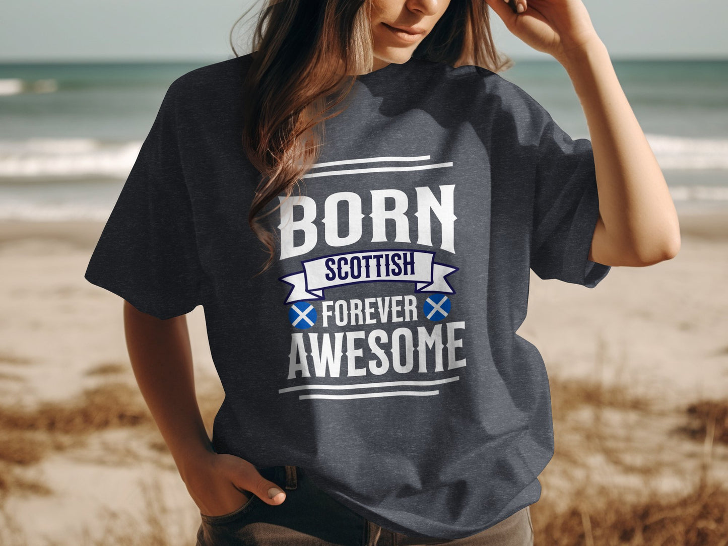 Born Scottish Forever Awesome T-Shirt - Living Stone Gifts