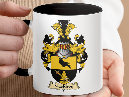 MacKirdy Family Crest Shield Design Accent Coffee Mug - Living Stone Gifts