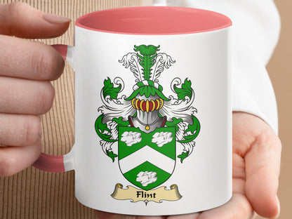 Clan Flint Scottish Coat of Arms Accent Coffee Mug - Living Stone Gifts