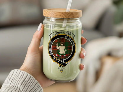Unique Livingstone Clan Crest Green Candle product