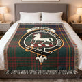 Clan Cochrane virtute et labore plaid woven blanket — 100% cotton, sofa display
