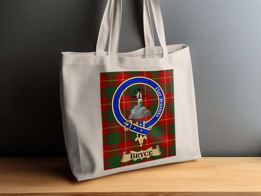 Bryce Clan Crest Scottish Tartan Design Tote Bag - Living Stone Gifts