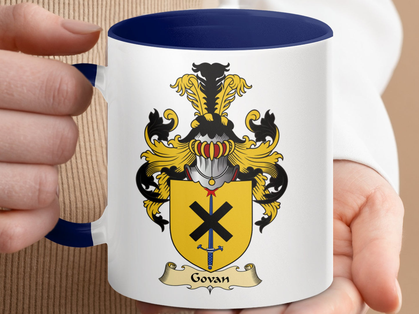 Govan Scottish Clan Crest Accent Coffee Mug - Living Stone Gifts