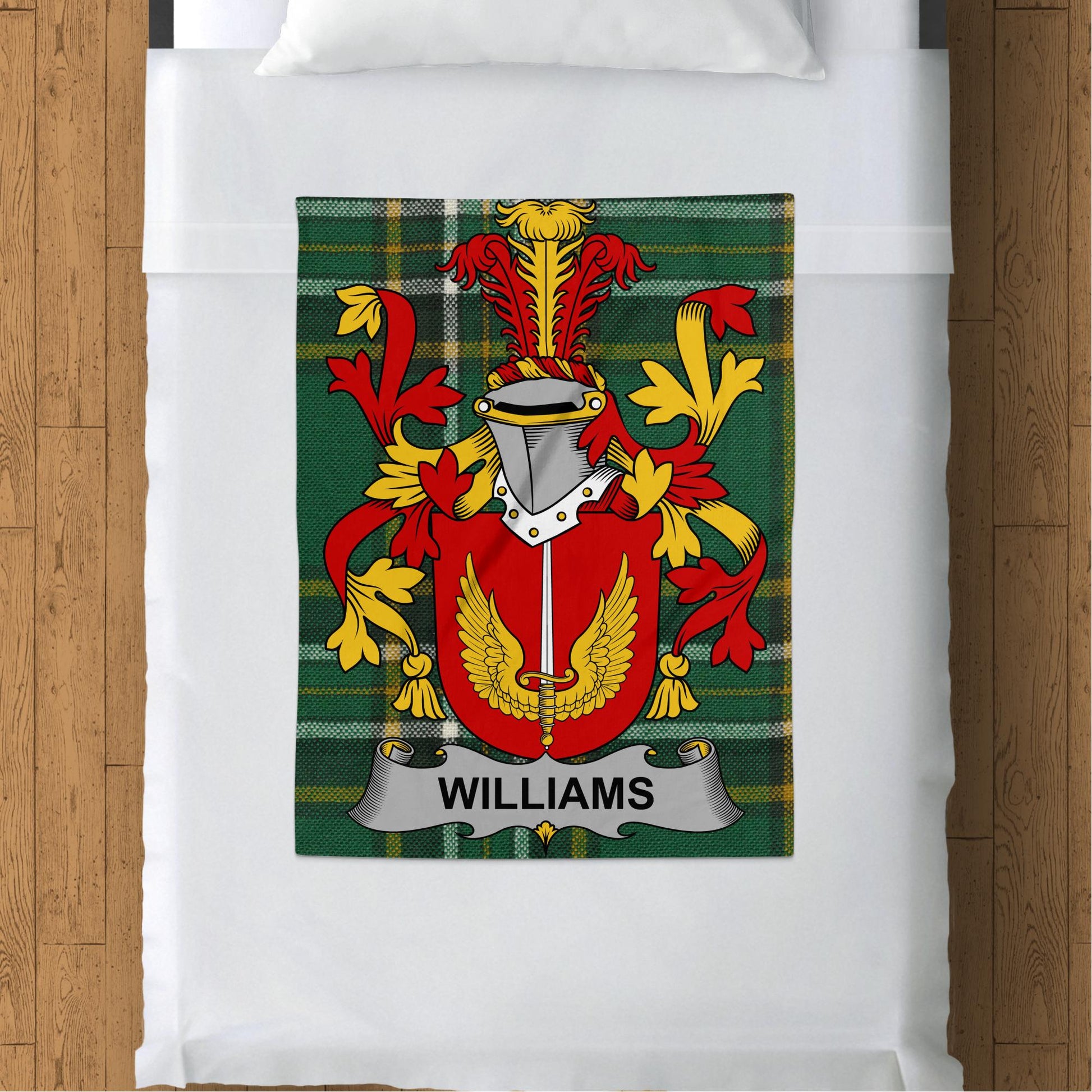 Williams Surname Irish Tartan Throw Blanket - Living Stone Gifts