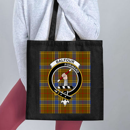 Balfour Clan Scottish Tartan Crest Tote Bag - Living Stone Gifts