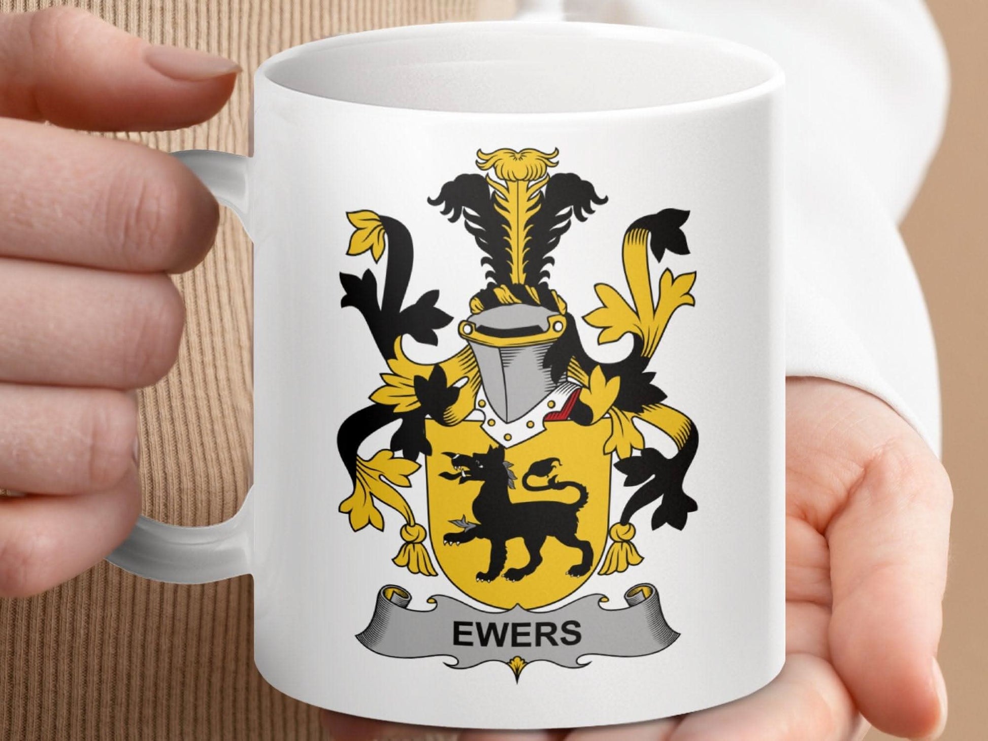 Ewers Surname Irish Family Crest Mug - Celtic Ancestry Gifts