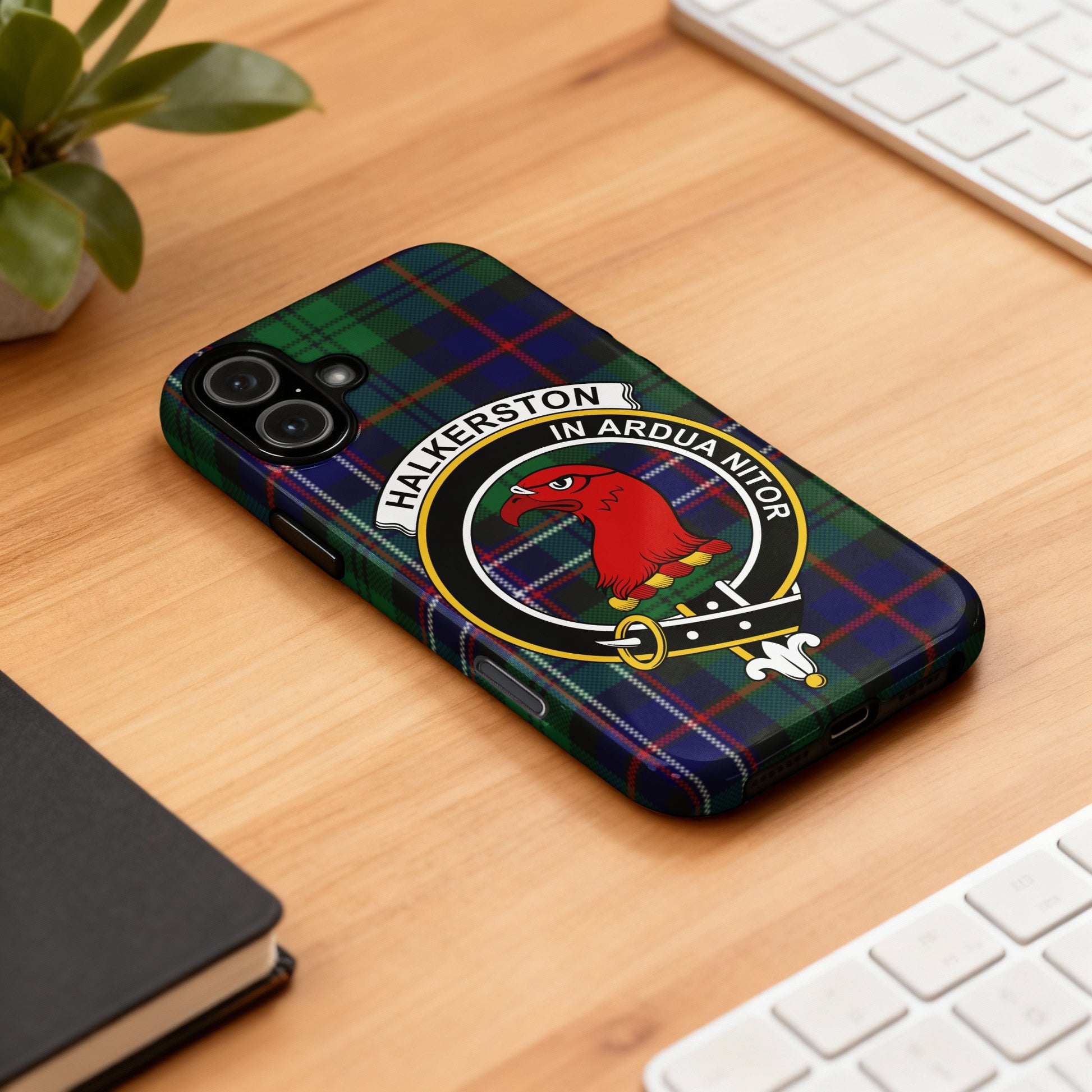 Halkerstonn In Ardua Nitor Phone Case With Red Bird Design