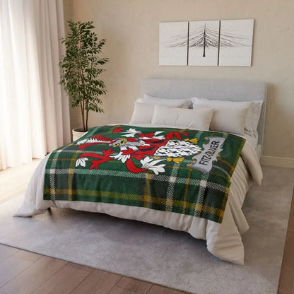 Comfortable Plaid Green Blanket King Size Bedding product