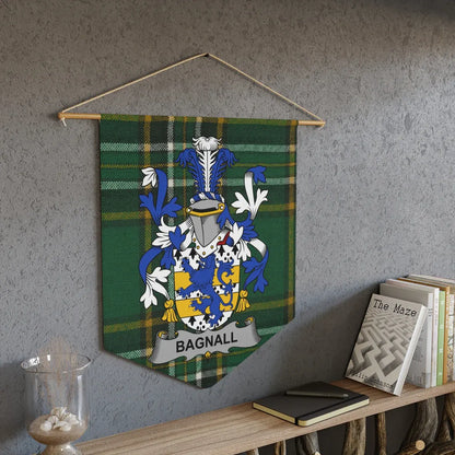 Bagnall Family Crest Tartan Coat of Arms Wall Hanging product