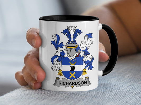 Richardson Surname Coat of Arms Emblem Ceramic Mug - Living Stone Gifts