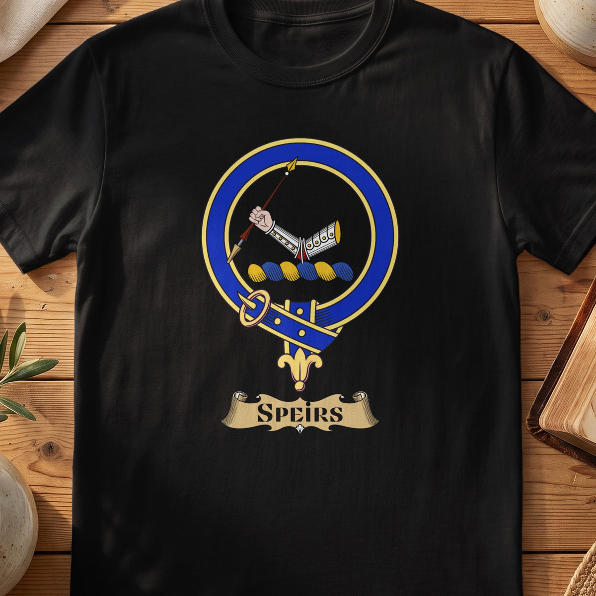Speirs Scottish clan crest T-shirt in Black