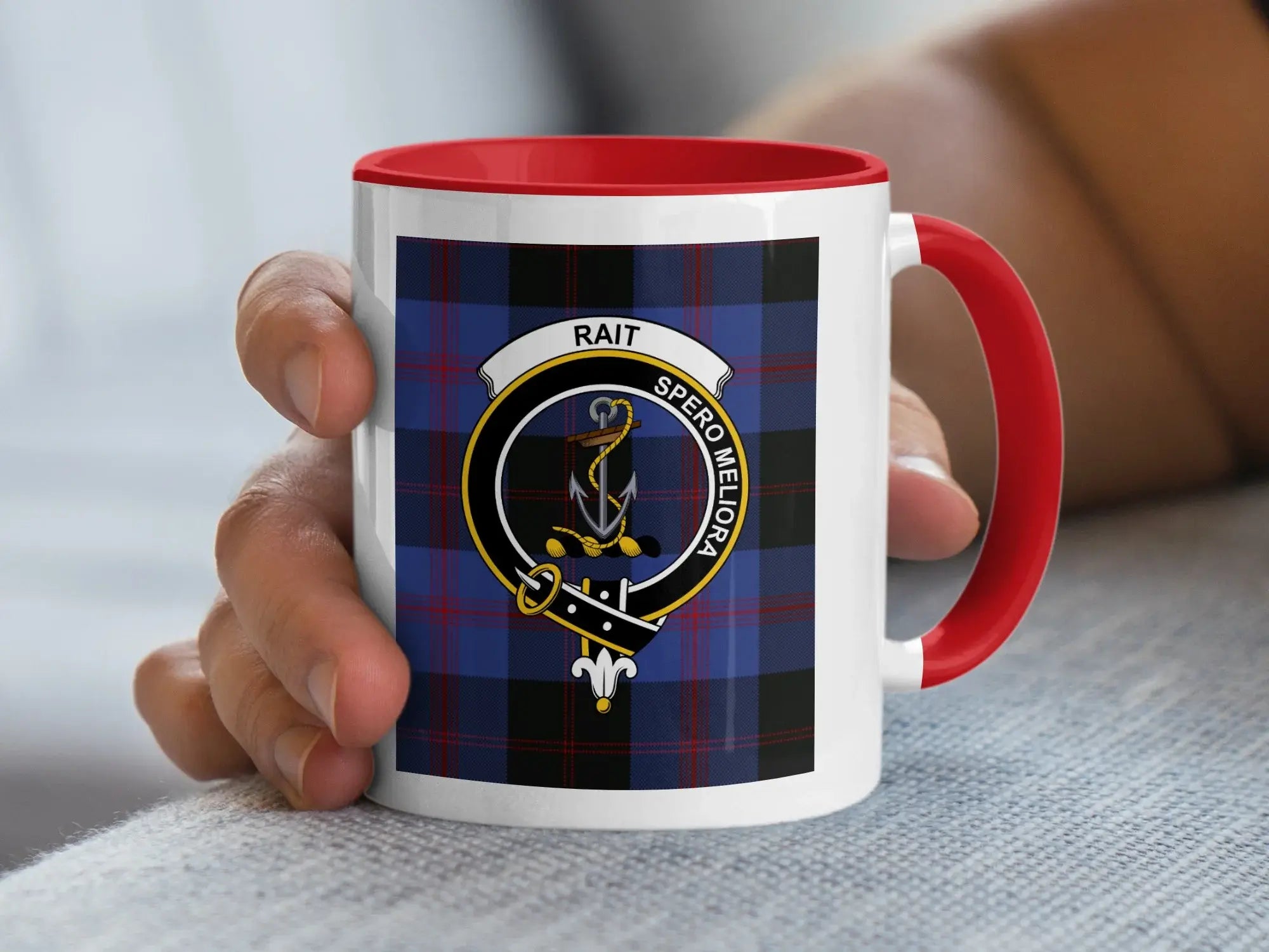 Clan Rait Spero Meliora Tartan Design Coffee Mug