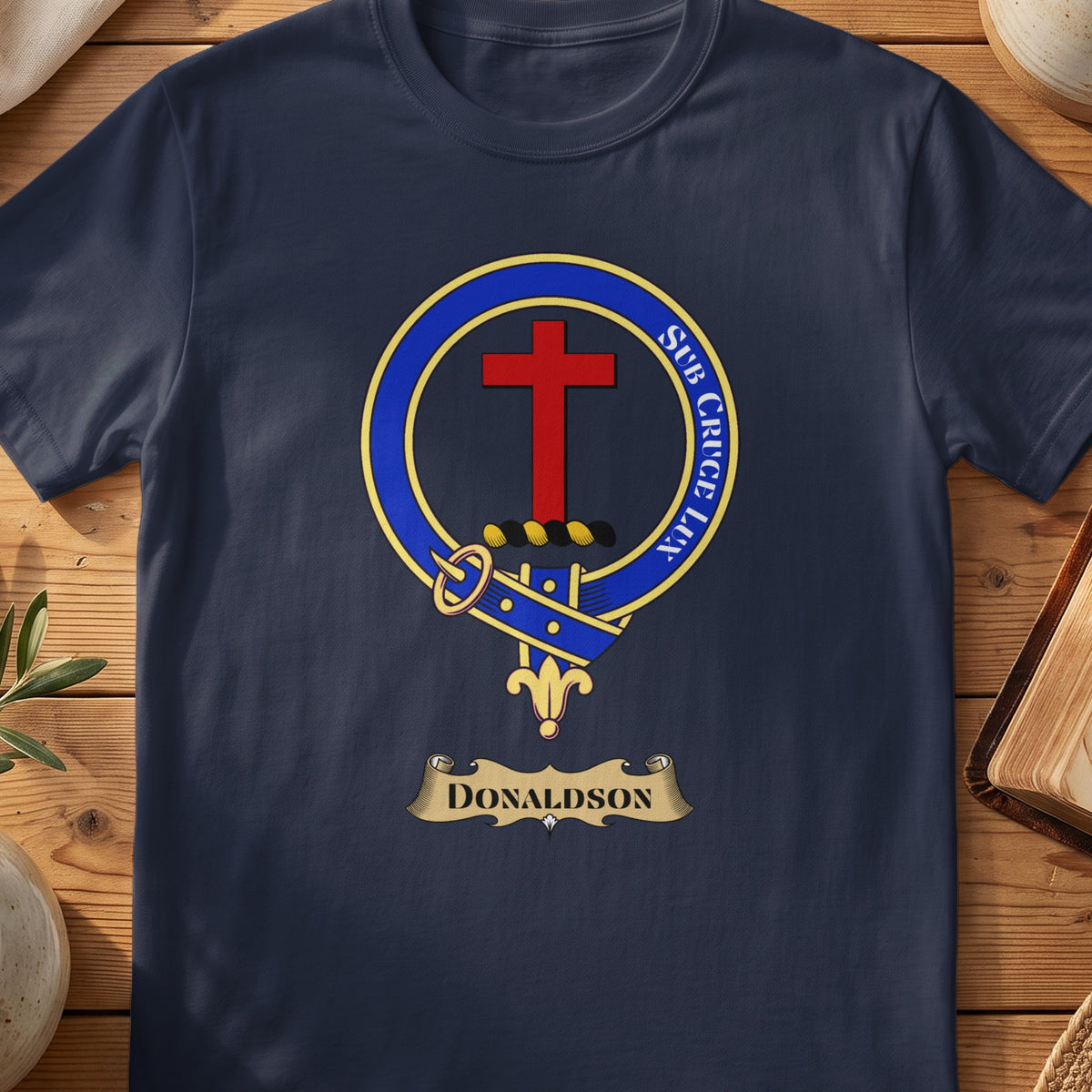 Donaldson Scottish clan crest T-shirt in navy