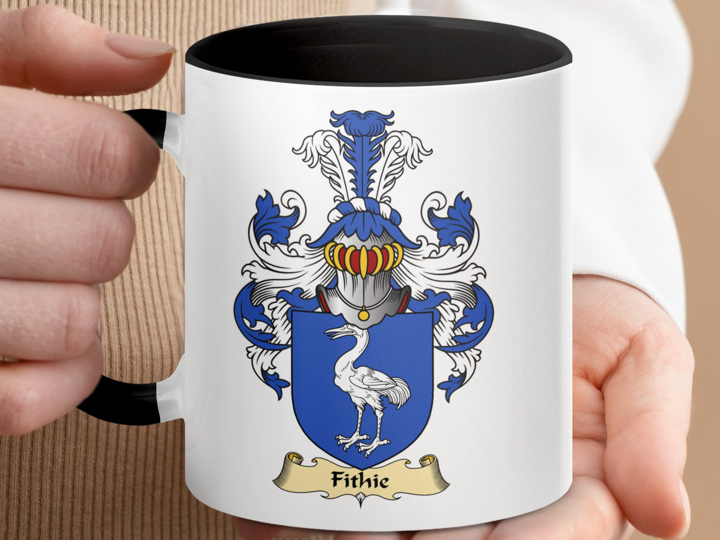 Clan Fithie Scottish Coat of Arms Accent Coffee Mug - Living Stone Gifts