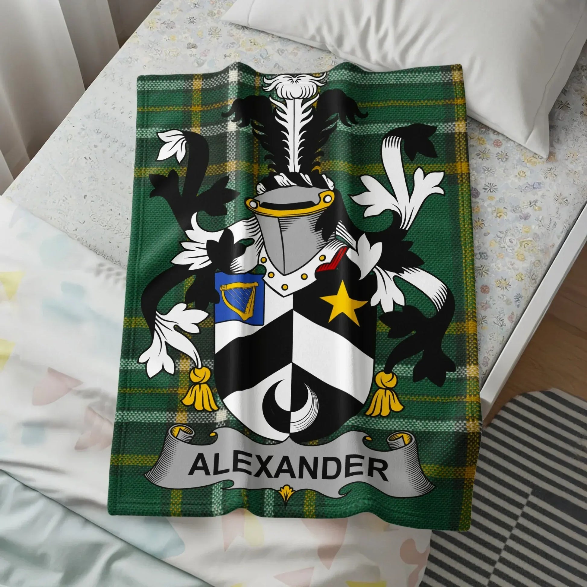 Alexander Family Crest Plaid Bedspread Product
