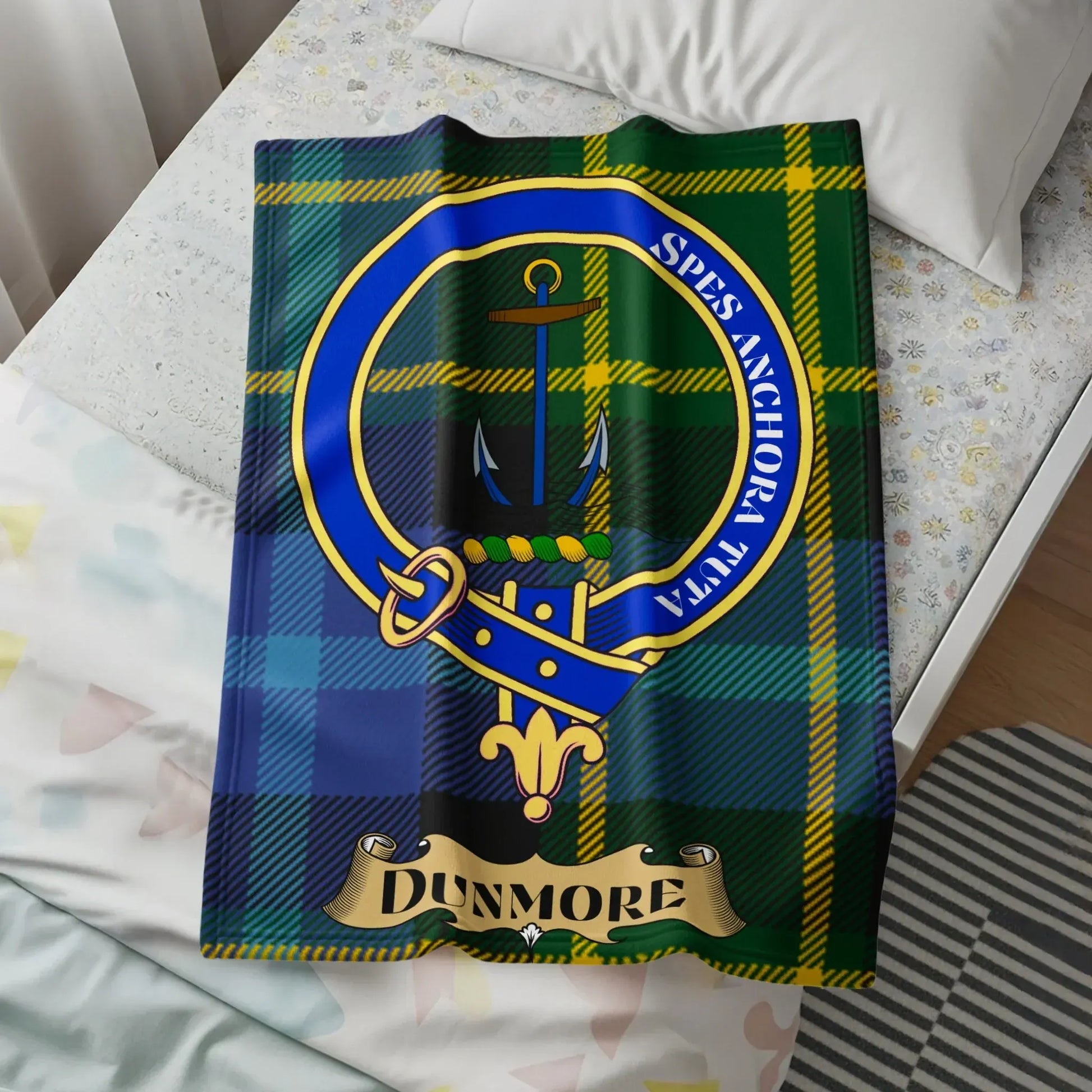 Dunmore Navy Anchor Tartan Pattern Blanket product