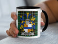 Norreys Irish Heritage Accent Mug with black handle and family crest