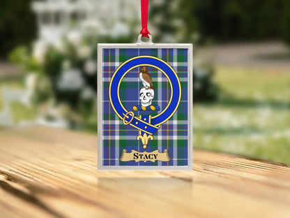 Personalized Family Crest Plaid Ornament product