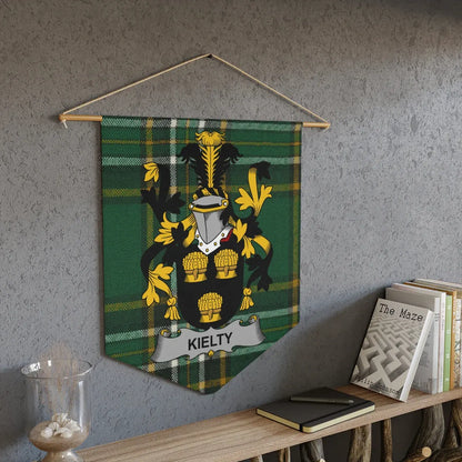 Custom Family Crest with Checkered Background Tapestry product