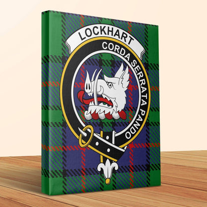 Lockhart Clan Crest Tartan Design Canvas - Celtic Ancestry Gifts